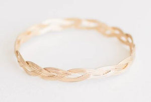 Braided Gold Bangle Bracelet