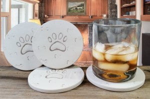 Moisture Absorbent Coasters - Dog Paw