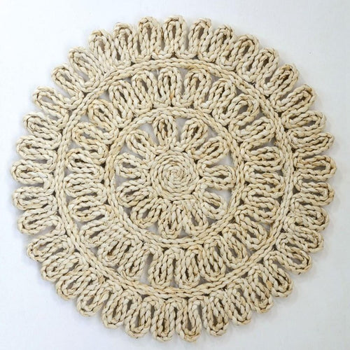 Natural Round Woven Straw Placemat