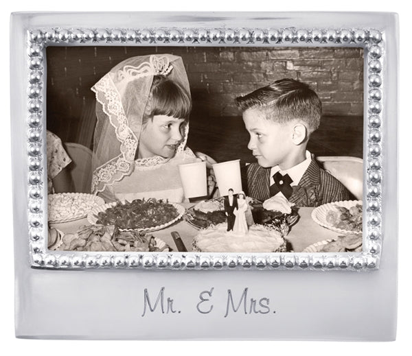 Mr. & Mrs. Beaded 4x6 Photo Frame