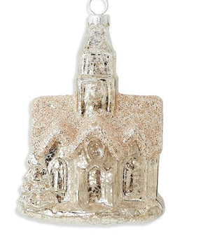 Mercury Glass Church Ornament