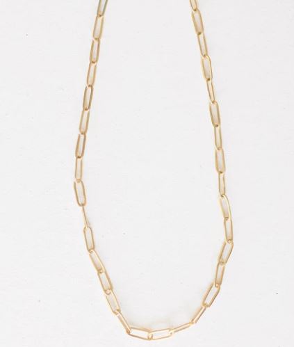 Small Gold Paperclip Chain Necklace