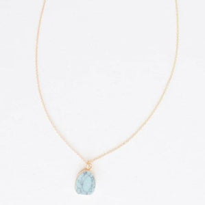 Gold Turquoise Pendant Necklace
