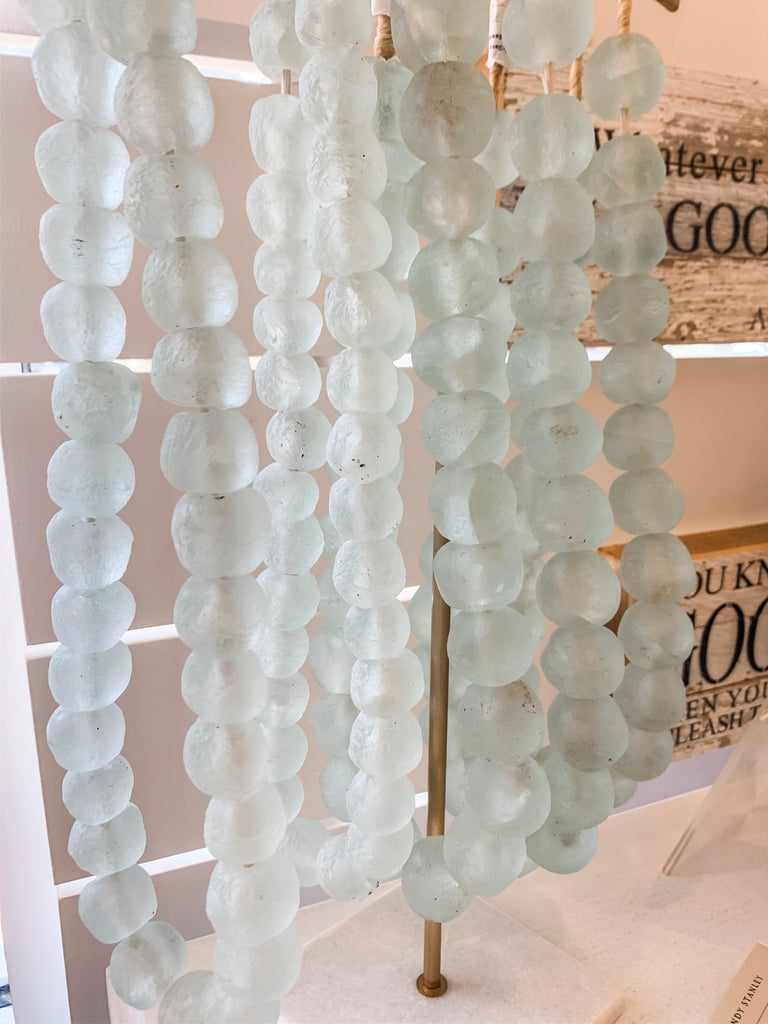 Vintage Sea Glass Decorative Beads Strand Home Accent