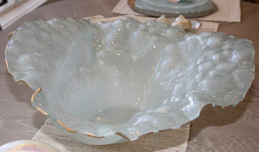 Annieglass Frosted Water Sculpture Bowl